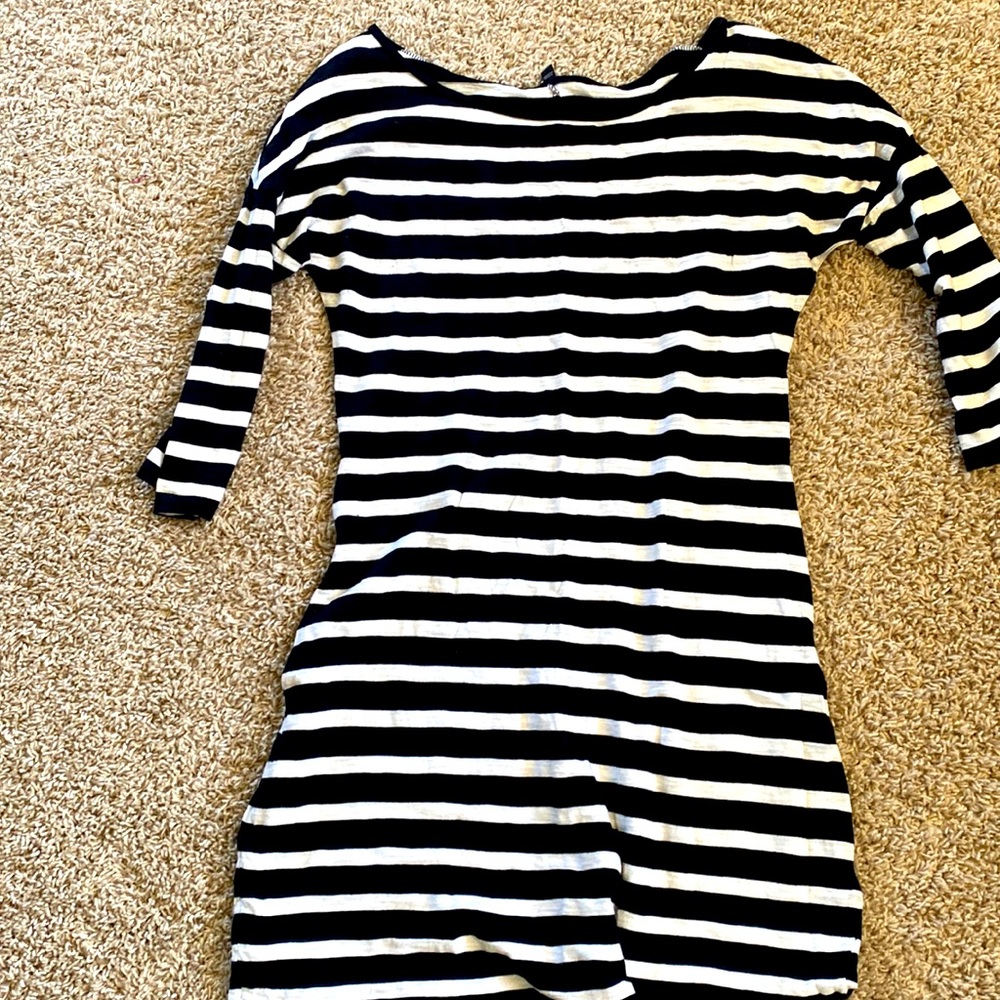 EXPRESS black and white striped dress.